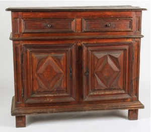 18th c Hudson Valley Pine Cupboard, sold for $11,250