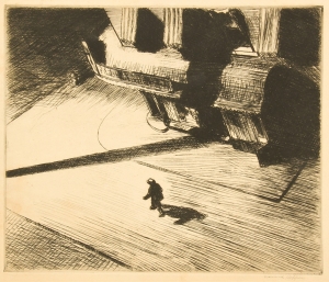 Edward Hopper (American, 1882-1967) Night Shadows, 1921, etching, Signed “Edward Hopper” in pencil Sold for $25,000