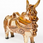 Antique Mexican Glazed Ceramic Oxen
