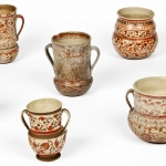 Antique Domingo Coral Tonala Pottery Vessels