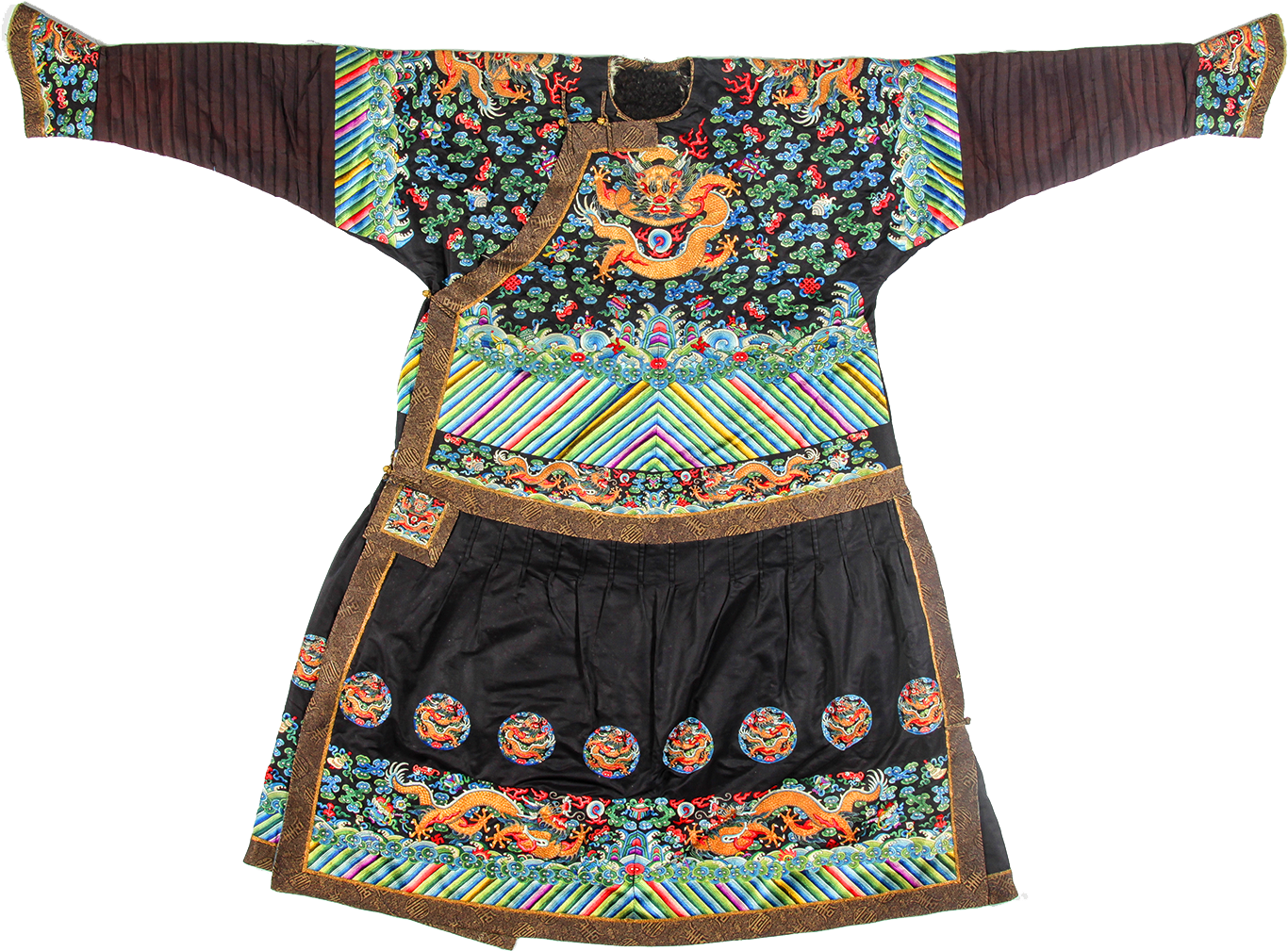 Embroidered Silk Dragon Robe, China, mid 19th c., Sold for $23,700