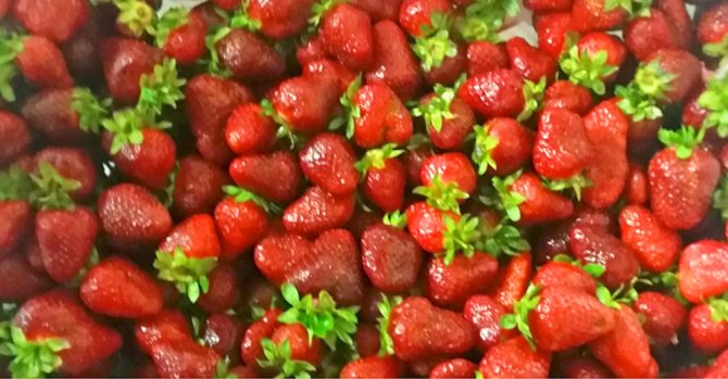 A big bowl of local strawberries, small, juicy, and so ripe! These come from Fifer Orchards in Delaware. We served them at every party during their all too short but sweet season.
