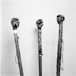 3. The straps on these canes—meant to be slung over the shoulders or cradled in the arm—testify to their use as affirmations of identity. Roland L. Freeman, © 2001. Reprinted with permission of the artist.