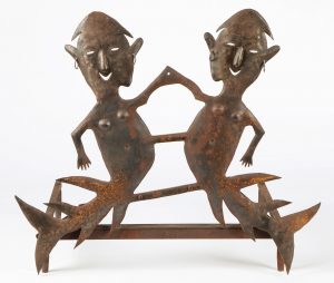 Lot 99. Georges Liautaud (Haitian/Croix-des-Boquets, 1899-1992) "The Marassa Twins", Forged Metal Sculpture